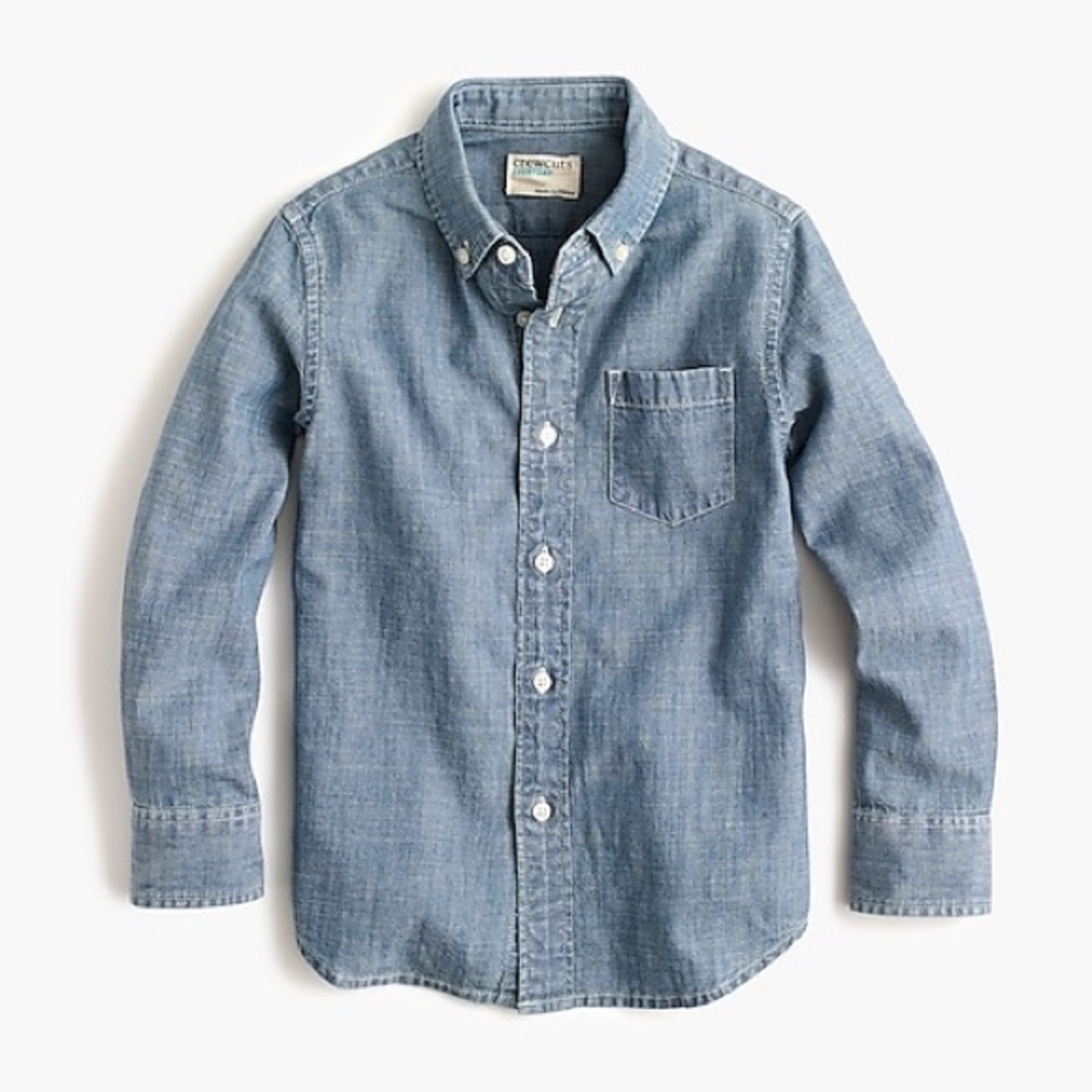 JCrew Boys Crewcuts Chambray EUC Button Down